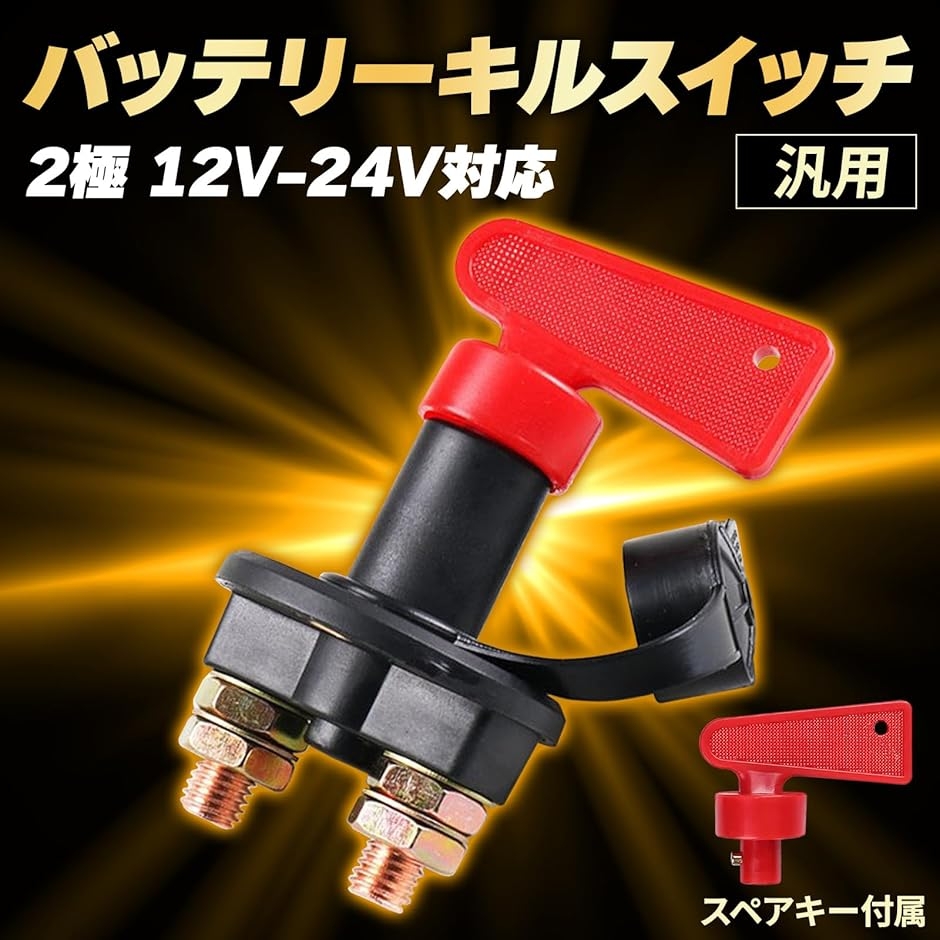 バッテリー キルスイッチ 2極 12V 24V 車 汎用 カットオフ ターミナル