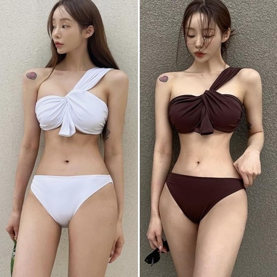 ビキニ セット 水着 バンドゥ スイムドレス ワンショルダー ローライズ