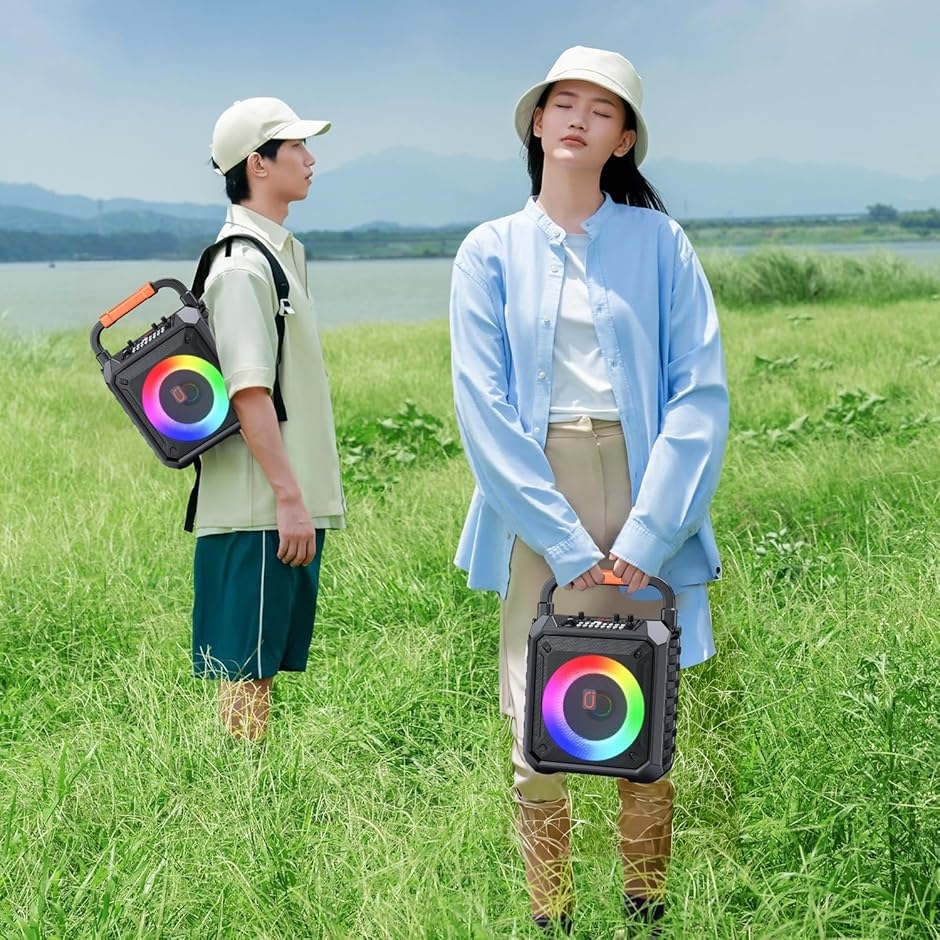 スピーカーセット カラオケセット 家庭用 拡声器 ワイヤレスマイク 2