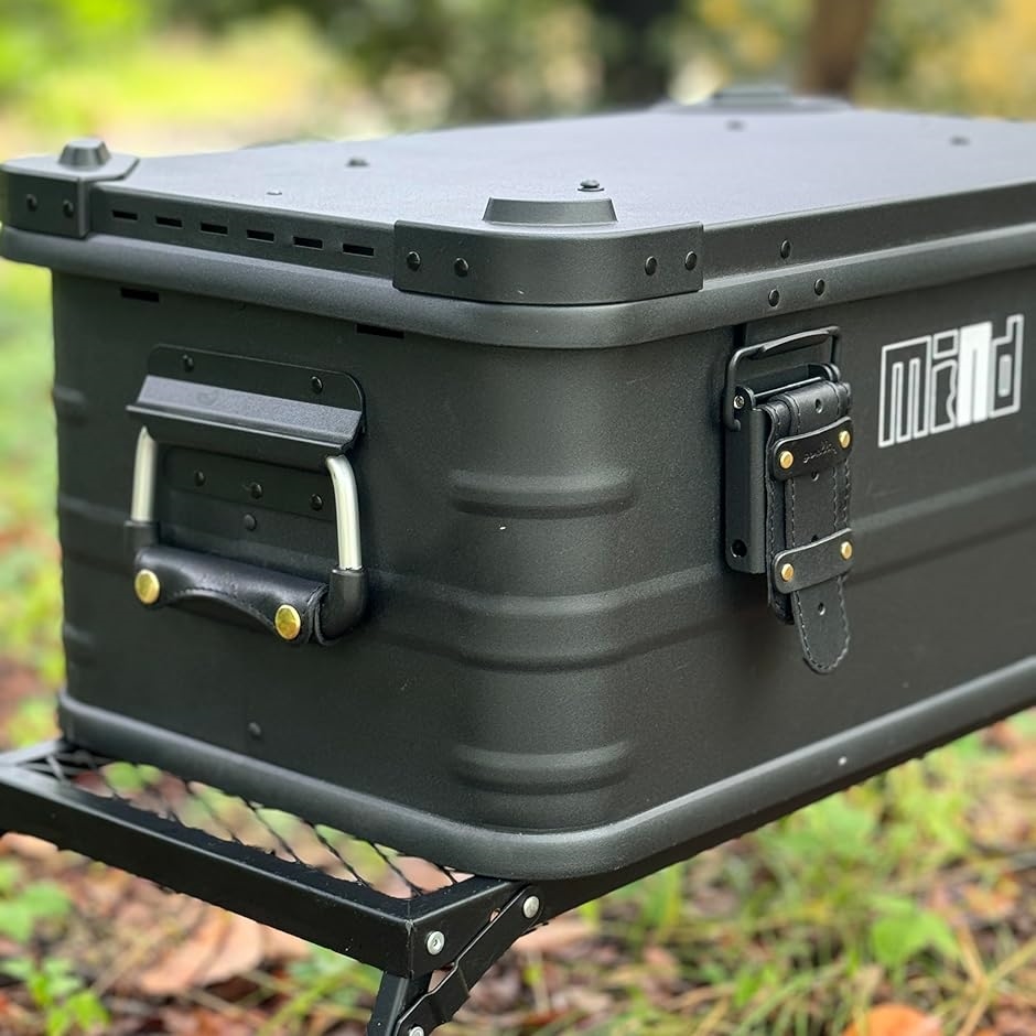 アルミコンテナ50L レザーベルト付き アルミコンテナ レザーベルト＆ハンドル(ブラック) : ゼブランド