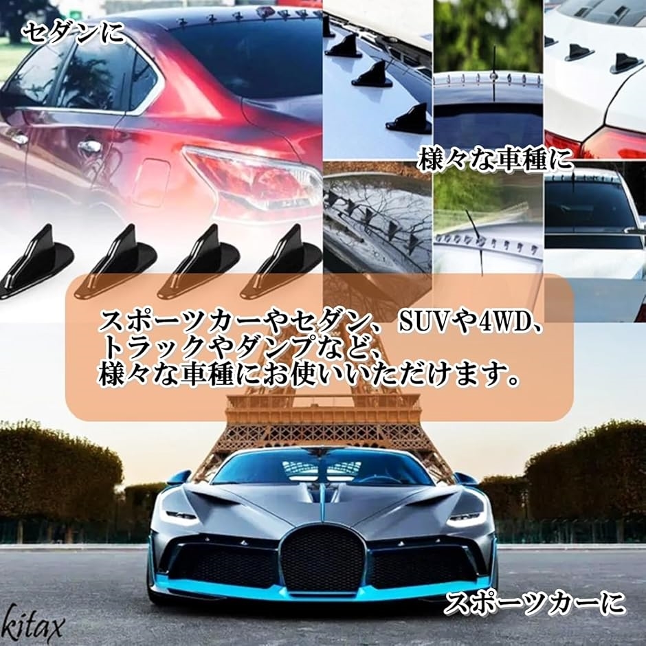 エアロ 汎用タイプ エアロスタビライジングフィン4P[202黒]SilkBlaze