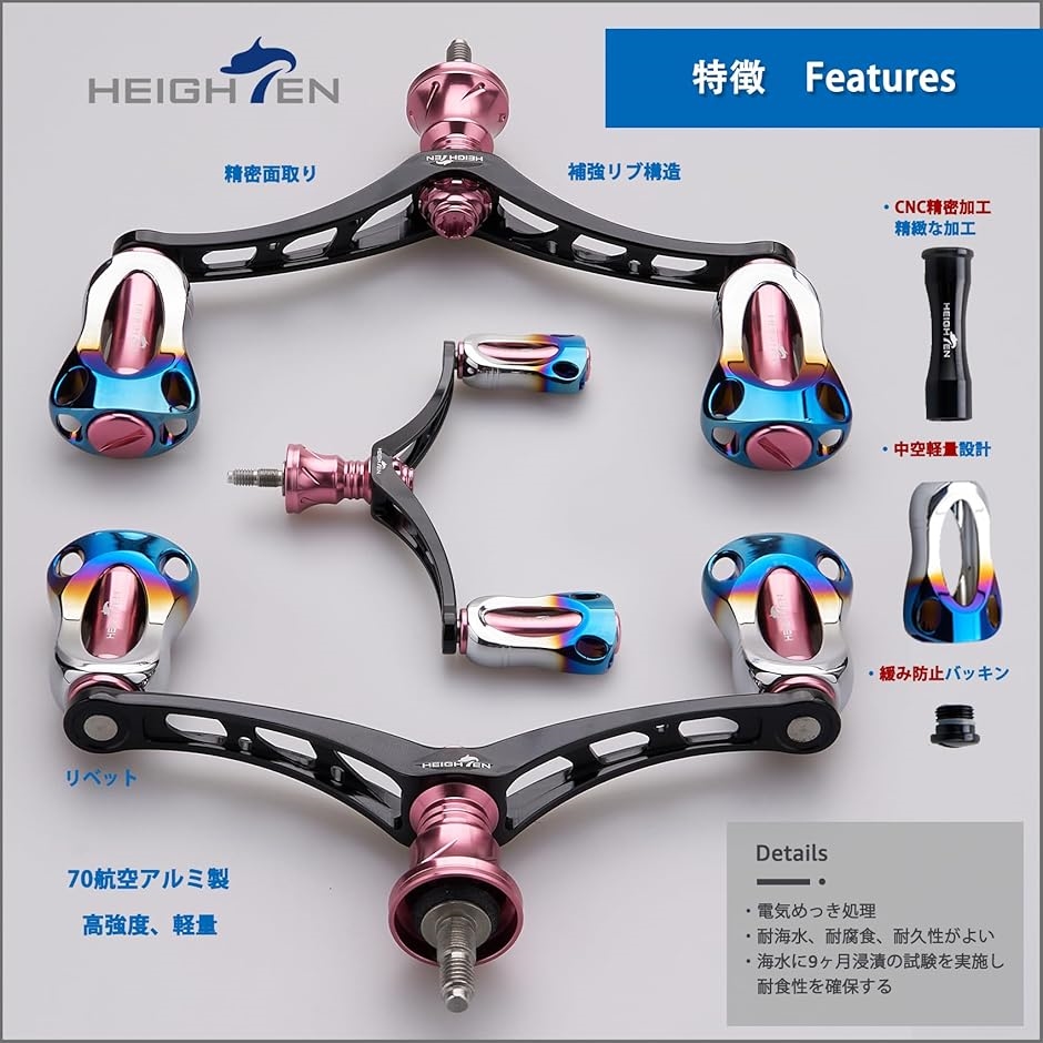 リール　ダイワ　シマノ 98mm リール ハンドル 22mm ノブ 搭載 シマノ ダイワ 通用