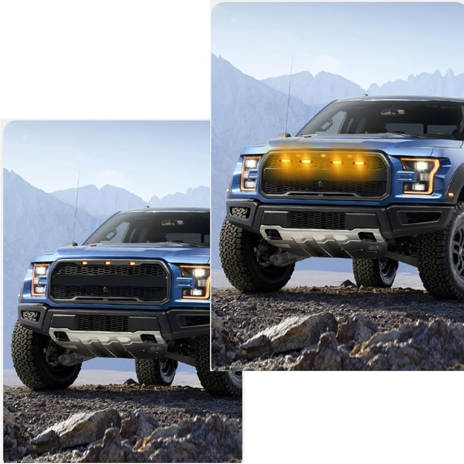 互換品 LED グリルマーカー 4連 トヨタ アンバー ライト タコマ TRD