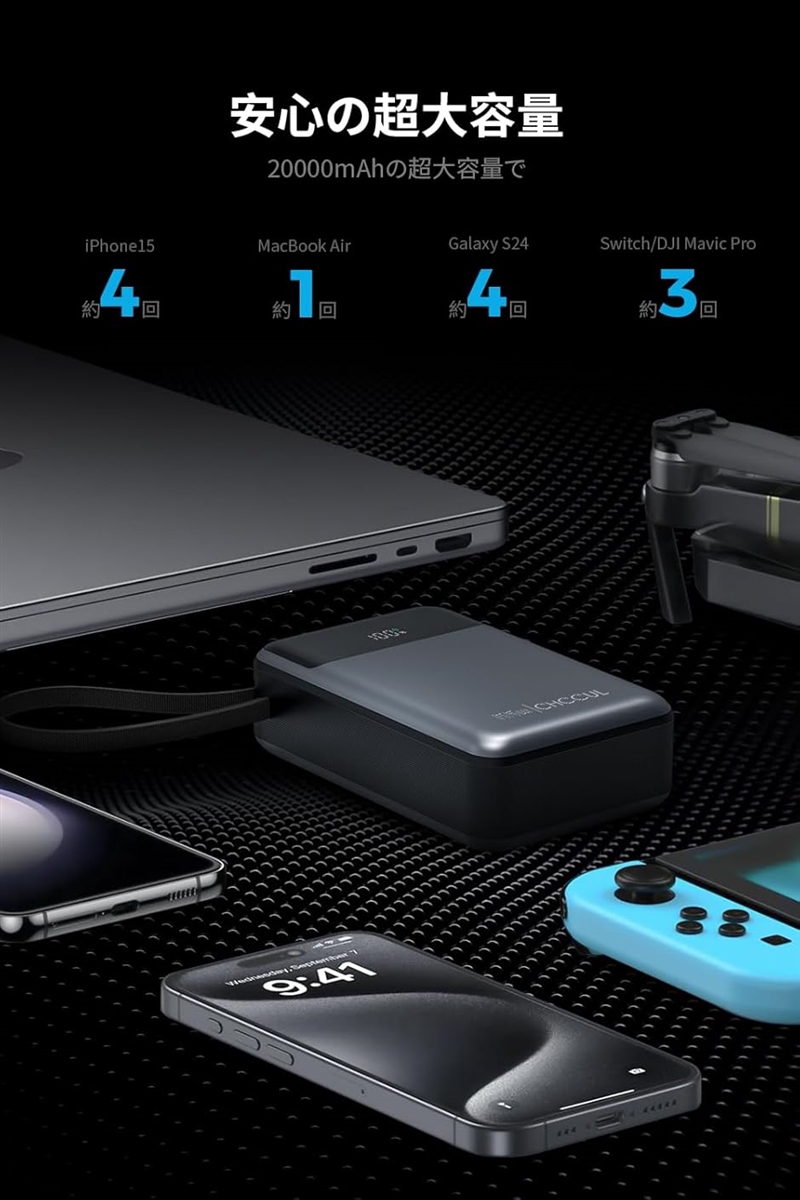 モバイルバッテリー 大容量 20000mAh 65W 急速充電 LED モバイルバッテリー 大容量 20000mAh 65W 急速充電 LED