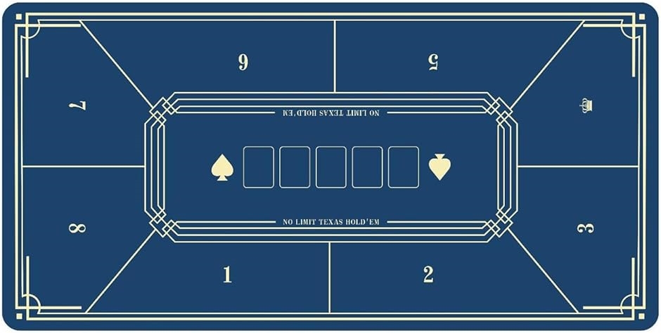 HOTQ ポーカーマット ポーカーテーブル 樹脂マット ホールデム ポーカーゴムマット 40x80x0.2cm(ブルー)