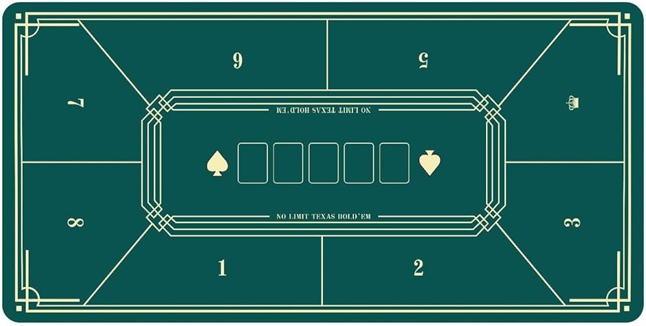 HOTQ ポーカーマット ポーカーテーブル 樹脂マット ホールデム ポーカーゴムマット 40x80x0.2cm(グリーン)