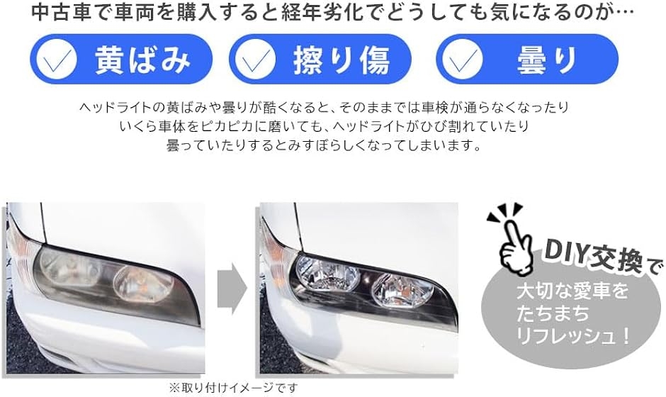 互換品】トヨタ 用 ヘッドライト リペア レンズ クリアー 左右 2個
