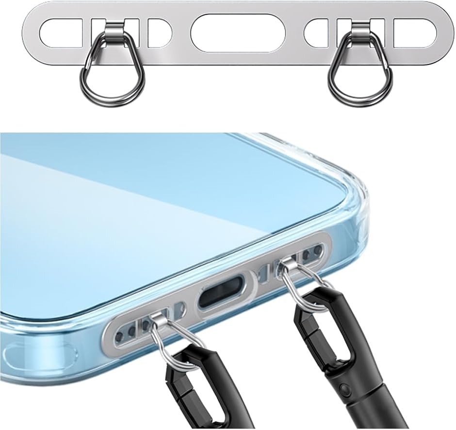 スマホ ストラップホルダー 2点吊り 2口タイプホルダー 極薄0.4mm スマホ ストラップホルダー 2点吊り 2口タイプホルダー 極薄0.4mm