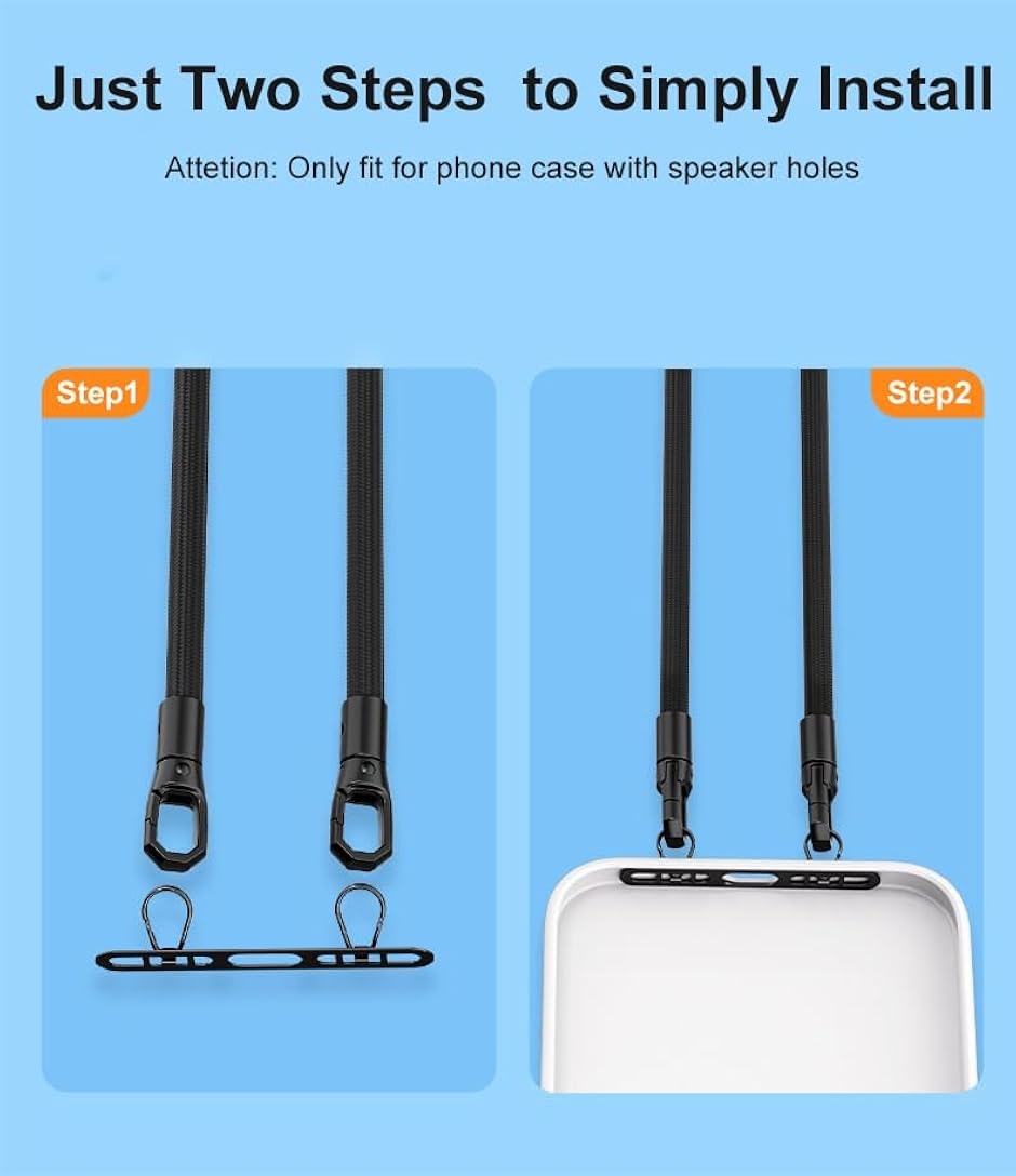 スマホ ストラップホルダー 2点吊り 2口タイプホルダー 極薄0.4mm