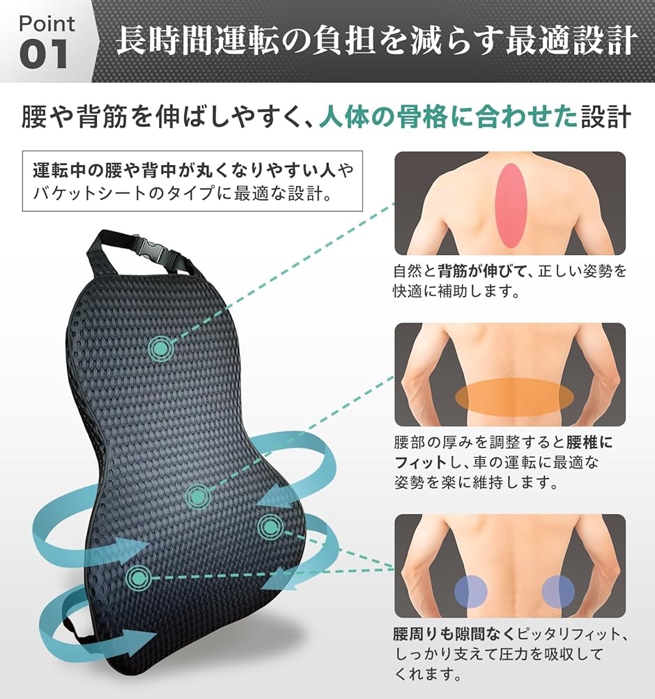 ランバーサポートクッション 人間工学 お尻クッション 骨盤サポート 姿勢矯正 腰痛対策 運転 背もたれ 蒸れない通気性 ランバーサポートクッション 人間工学 お尻クッション 骨盤サポート