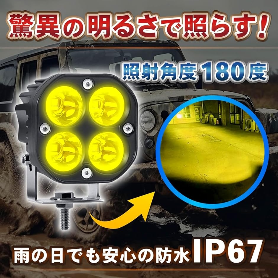 LED ワークライト 12V 24V 40W 作業灯 補助灯 投光器 車幅灯 タイヤ灯