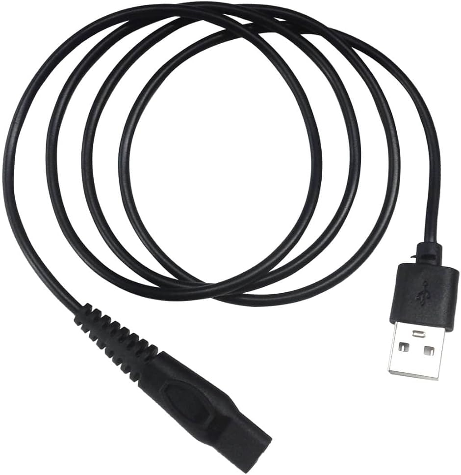 互換 フィリップス シェーバー用 USB充電ケーブル USB電源でシェーバーやバリカンが充電できる。 15V出力 充電器( ブラック)