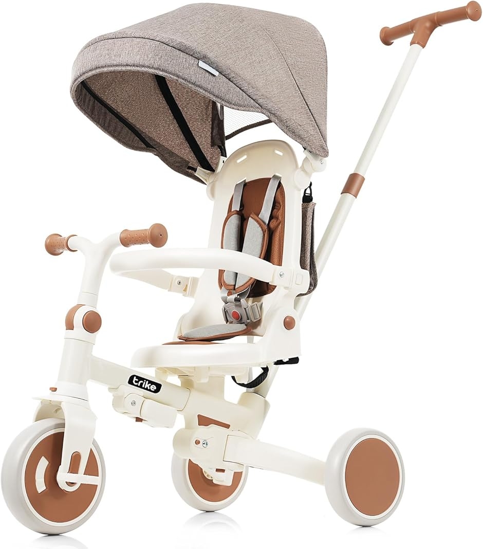 子供用三輪車 7in1 折りたたみ 手押し棒付き 座面回転 自転車 超軽量