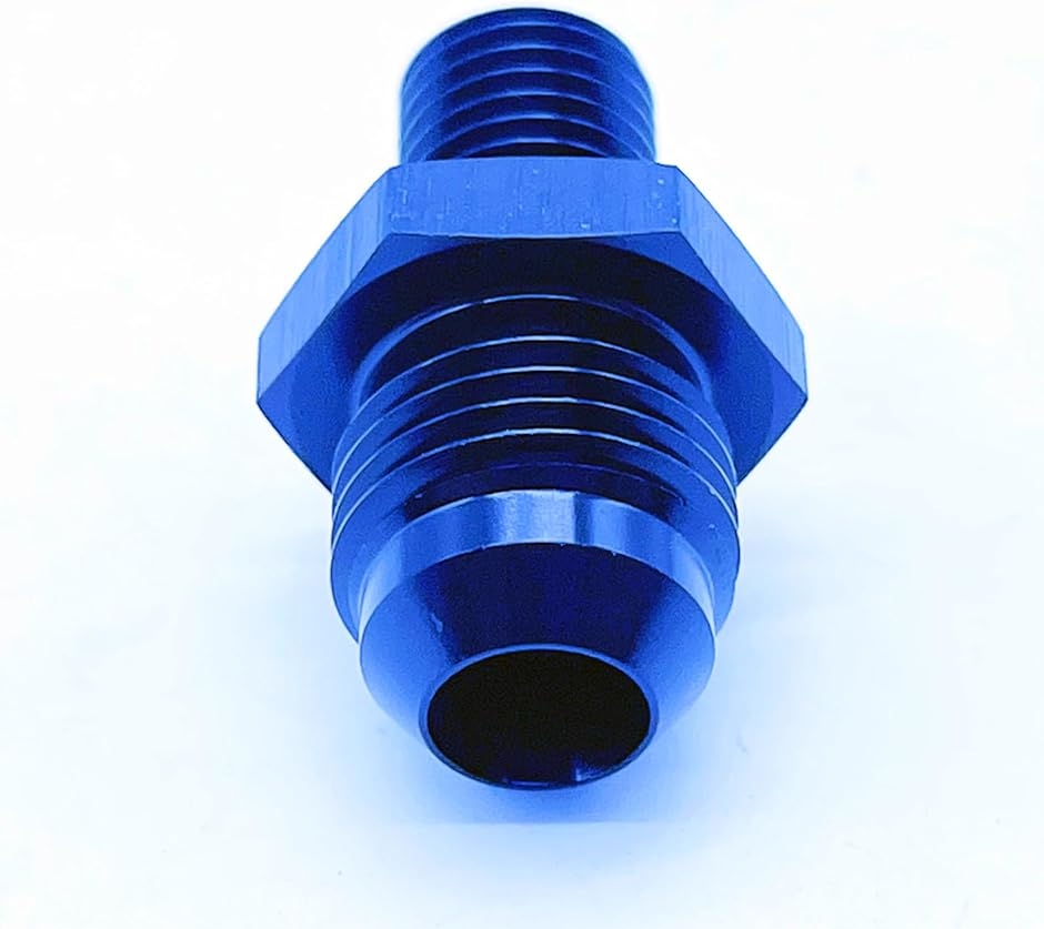 オイルクーラー フィッティングアダプター 継手 ANネジ オスメートルネジ ストレート( ブルー,  AN8-M14xP1.5)