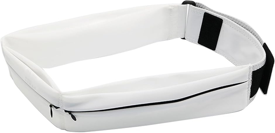 ランニングポーチ ポケット3つ コンパクト揺れない 大容量 超軽量 防水 防汗 安定感 スマホ( White,  L) | ブランド登録なし