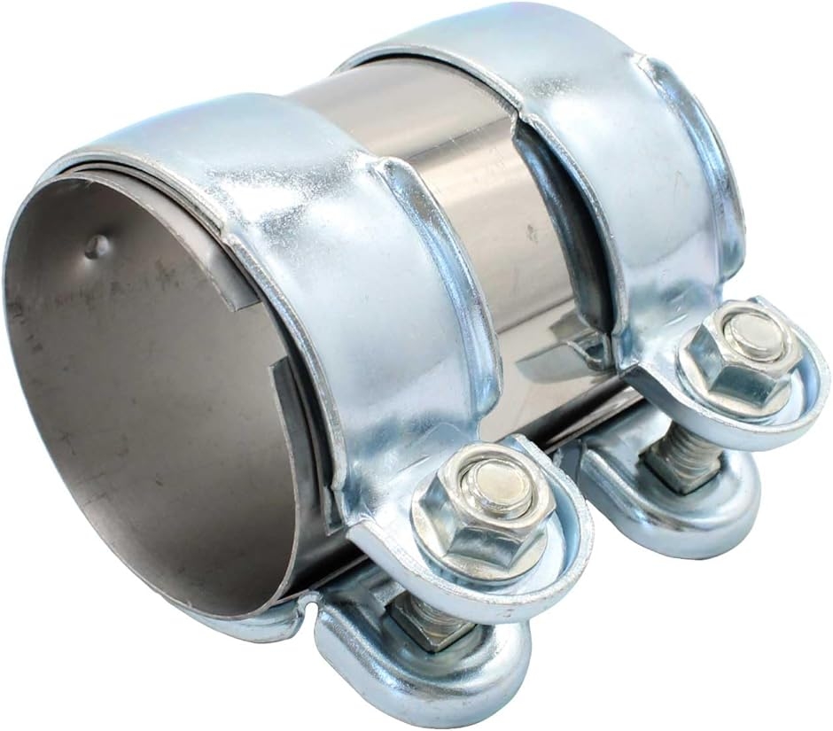 KAIRA ステンレス マフラーエンド 60mm マフラー バンド 汎用 エキゾースト 連結 排気管 ジョイント 全長95mm