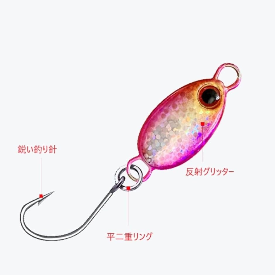 小判型 マイクロジグ 2g 22mm セット メタルジグ (シルバー、ゴールド