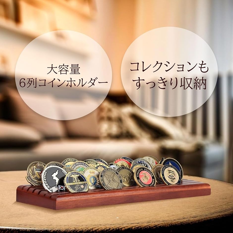 コイン ディスプレイケース 6列収納 コレクション 卓上 コンパクト