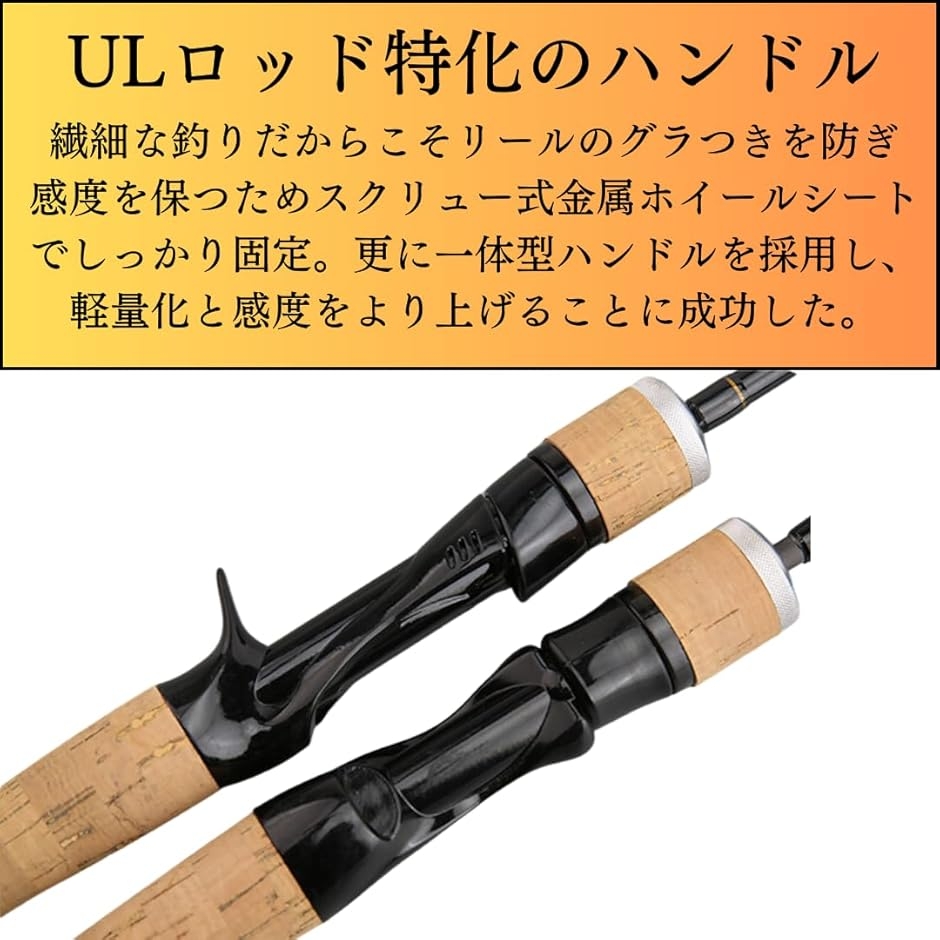 6ft ULルアーロッド 4-5ピース 適合wt0.6〜6g パックロッド (ブラック