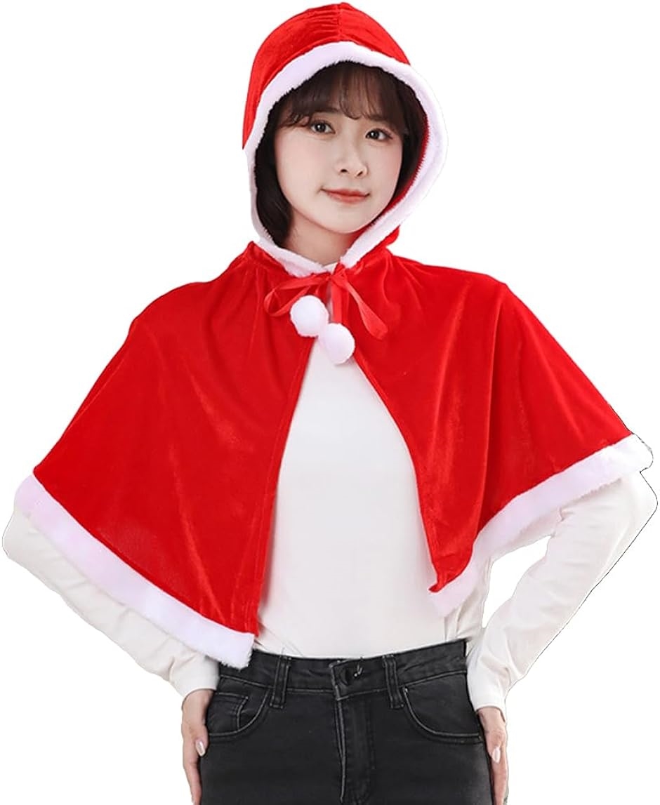 Yahoo! Yahoo!ショッピング(ヤフー ショッピング)サンタ コスプレ ケープ フード レディース 衣装 コスチューム クリスマス Aポンチョ＆帽子（Aポンチョ＆帽子）