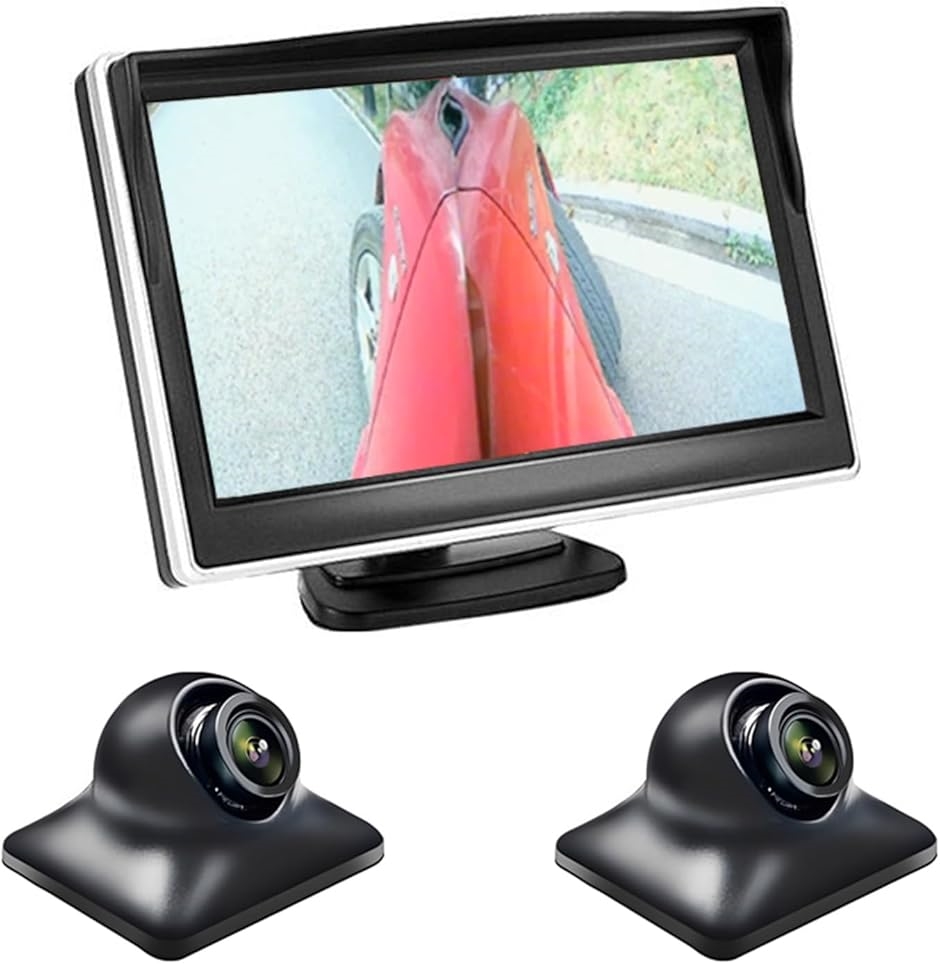 5インチモニター 2個サイドカメラセット AHD IPS液晶モニター 左右後方