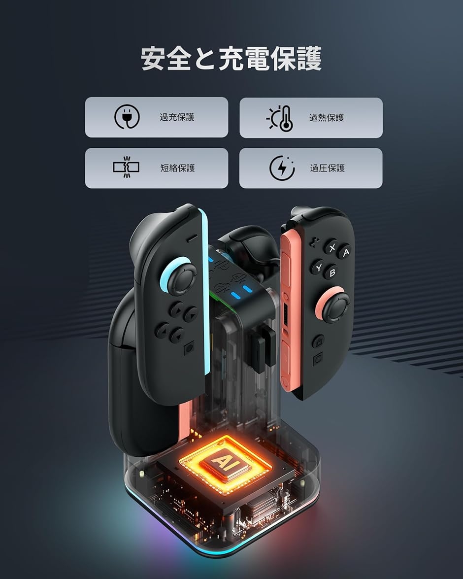 Switch 2 ジョイコン用 充電スタンド スイッチ2 4 in 1 急速 同時充電