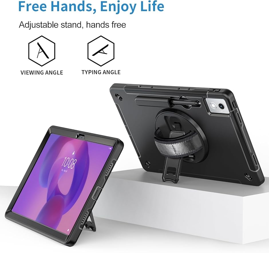 Lenovo Idea Tab Pro ケース 2025 耐衝撃 | ペン収納 360°回転スタンド ハンドストラップ 12.7インチ | ブランド登録なし | 01