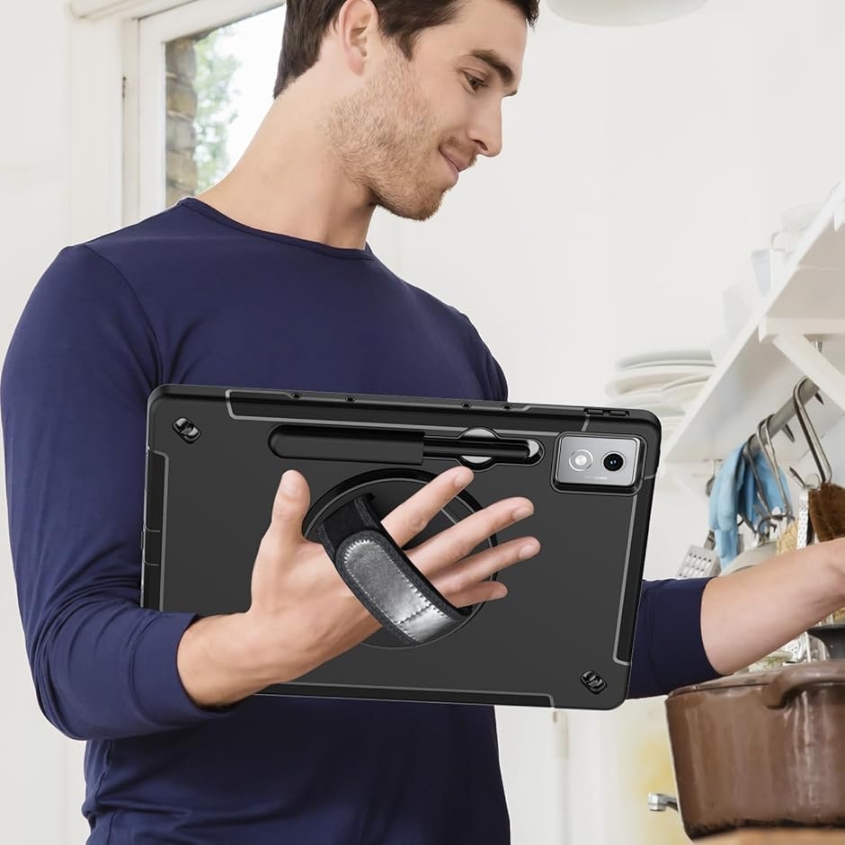 Lenovo Idea Tab Pro ケース 2025 耐衝撃 | ペン収納 360°回転スタンド ハンドストラップ 12.7インチ | ブランド登録なし | 03