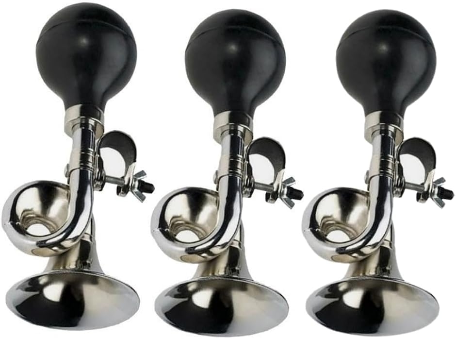 パフパフ ラッパ ラッパホーン パフパフホーン 応援 3個セット (シルバー, 18cmx7.5cm)