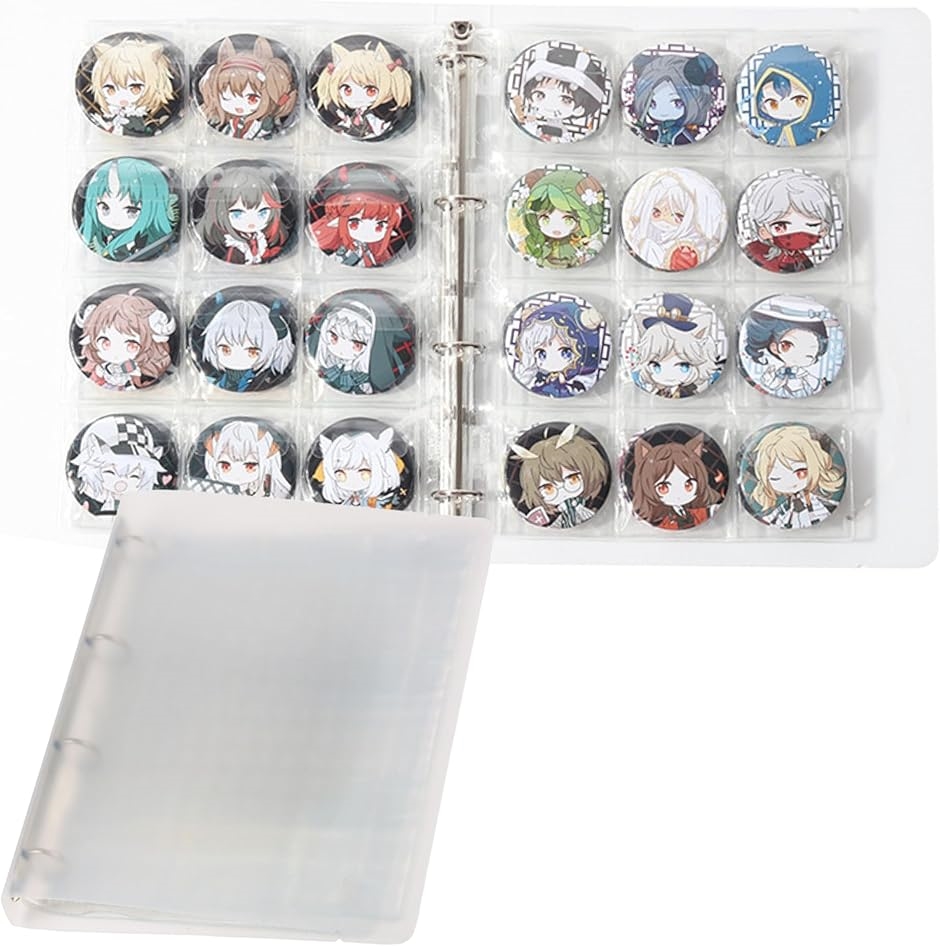 缶バッジ 収納ファイル 缶バッジケース 58mm 大容量 落下防止
