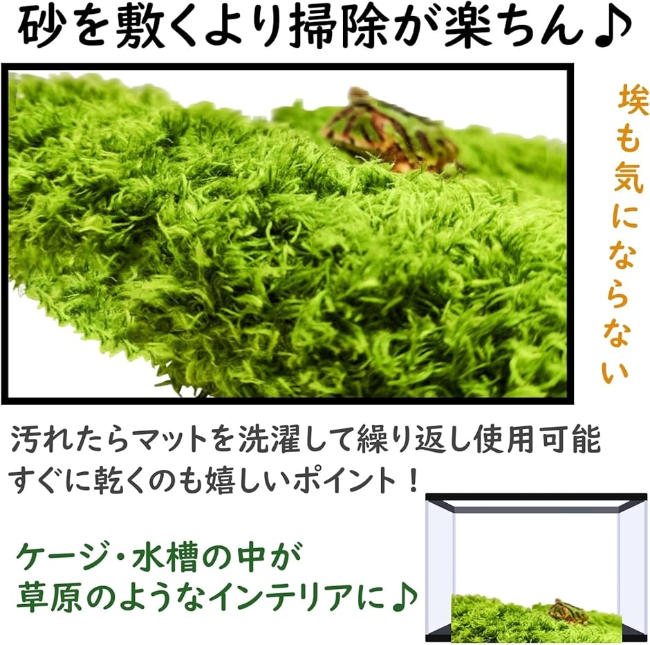 爬虫類 床材 マット 保温 保湿 シート 飼育 緑 テラリウム a174