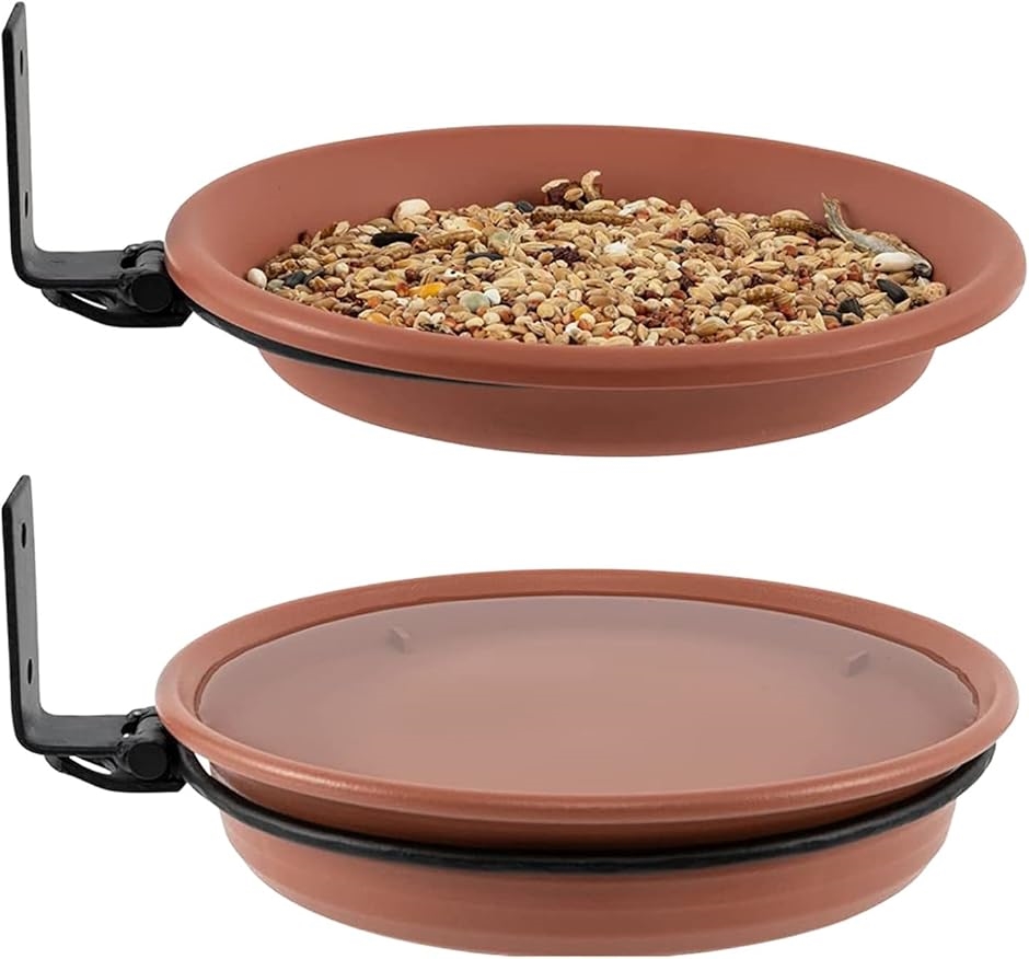 バードフィーダー バードバス 水浴び 鳥の餌台 屋外 揺れない 固定 2個