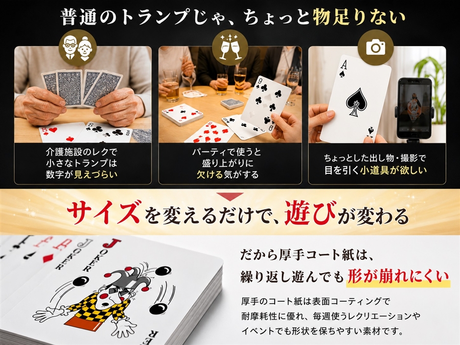 Yahoo!ランキング1位入賞】トランプ 大きい パーティ 手品 ジャンボ
