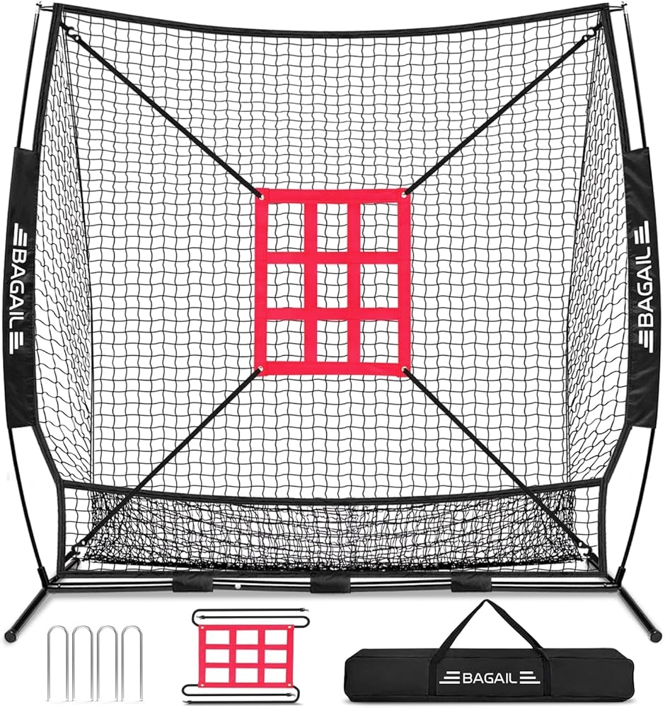 野球ネット ベースボールネット 練習用 バッティングネット ピッチングネット 展開サイズ 213×213cm 9マス枠 野球練習ネット 投球 ボール受け