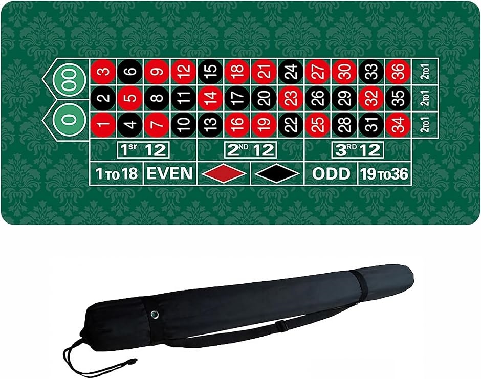 ルーレットマット ダブルゼロ 120x60cm カジノ テーブル 卓上 プレイ