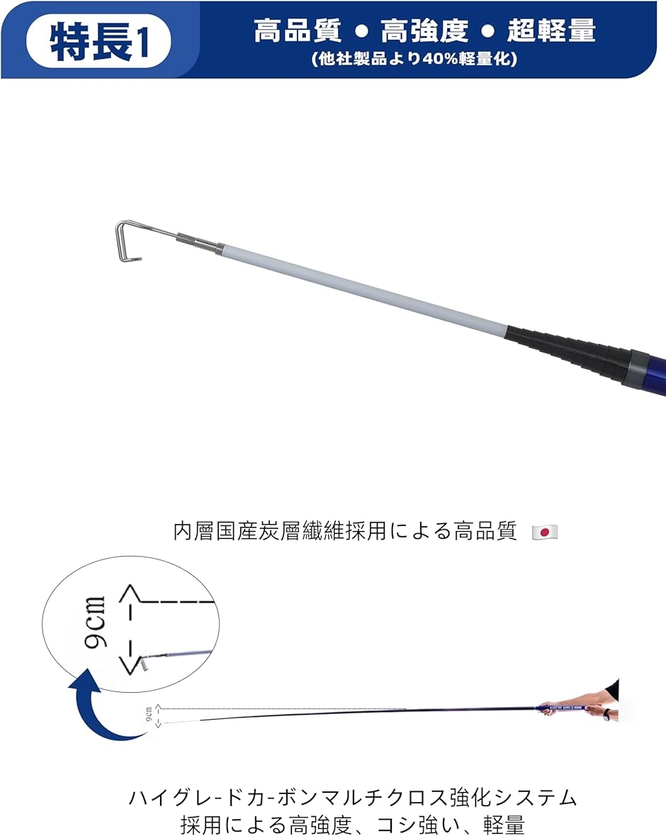 【特価セール】ケーブル索引具- 通線工具 伸長5m 伸縮 引っ掛け棒 配線竿 電 ケーブル索引具 通線工具 伸長5m 伸縮 引っ掛け棒 配線竿 電工竿