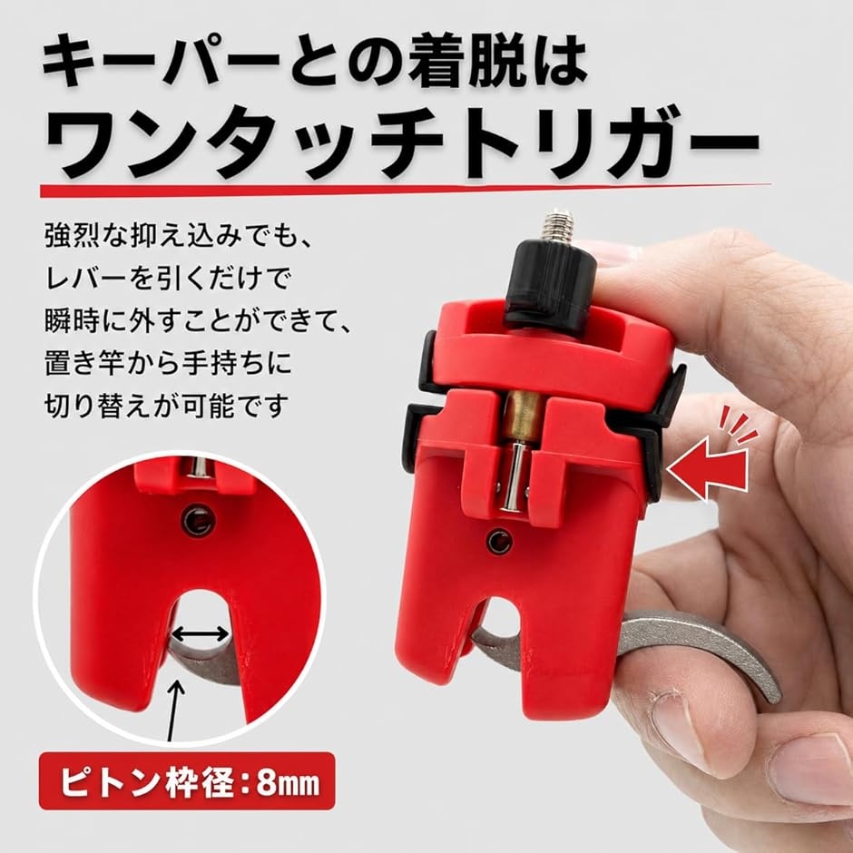 ピトンクランプ ロッドキーパー 石鯛 竿受け タマン クエ (黄, 黄2個
