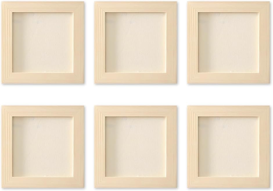 NLLE キャンバスボード キャンバスボード 画材 木製パネル 6個セット 15cmx15cm