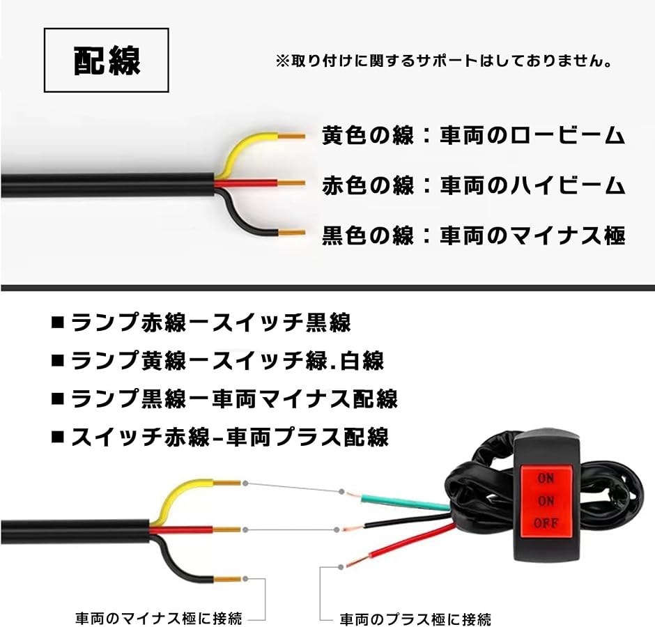 バイク用 LEDフォグランプ 左右セット イカリング付き USB電源ケーブル