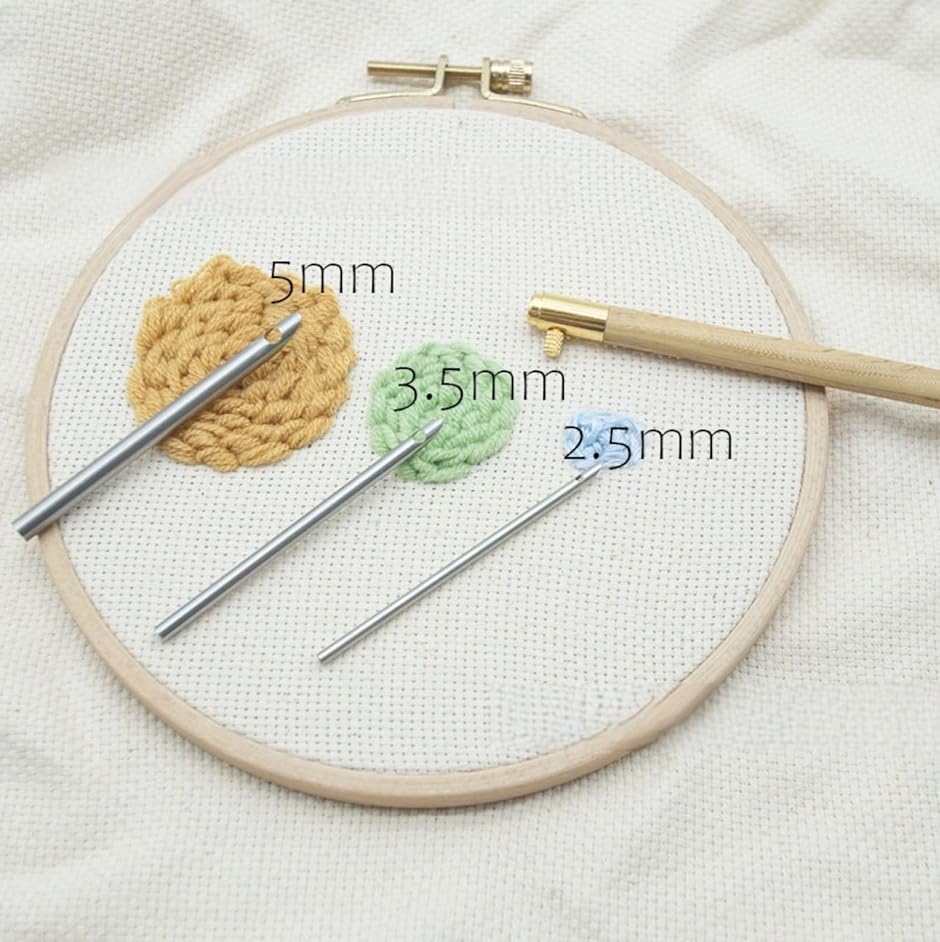 パンチニードル キット 刺繍 手芸 針3本 セット 2.5mm 3.0mm 5.0mm( ナチュラル) | ブランド登録なし | 02