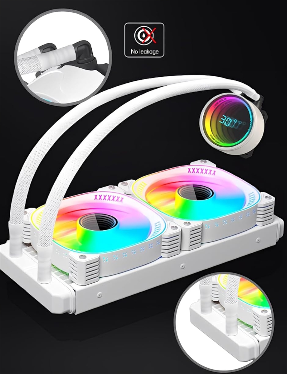 32個セット COOLMOON LEDファン リングライト 新品 長期保管品 COOLMOON 簡易水冷クーラー 温度表示機能付き インフィニティ―ミラー