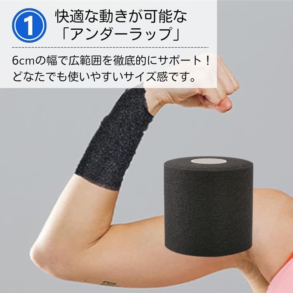 アンダーラップ テーピング 伸縮 バドミントン 非粘着 通気性 蒸れ