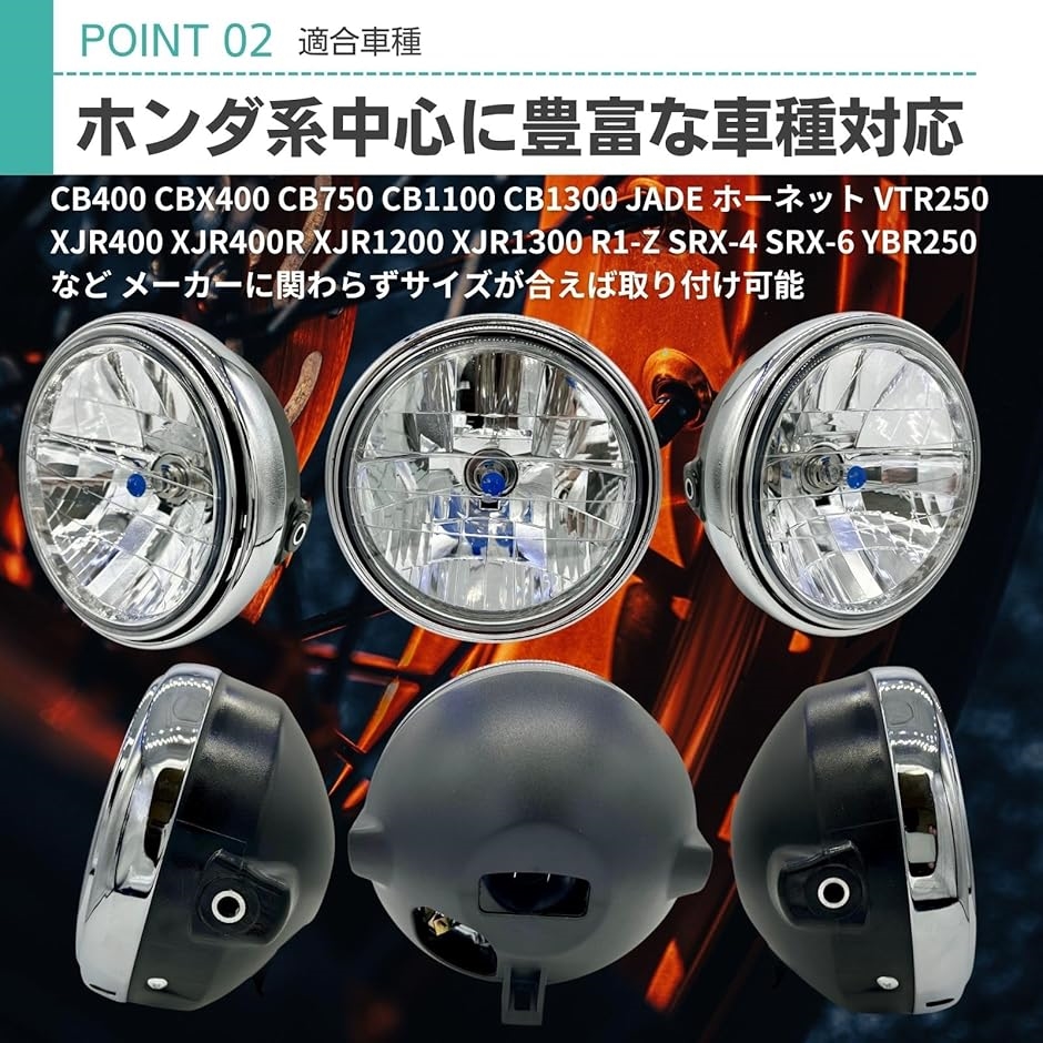 互換品】 汎用 バイク ヘッドライト h4 ハロゲン マルチリフレクター