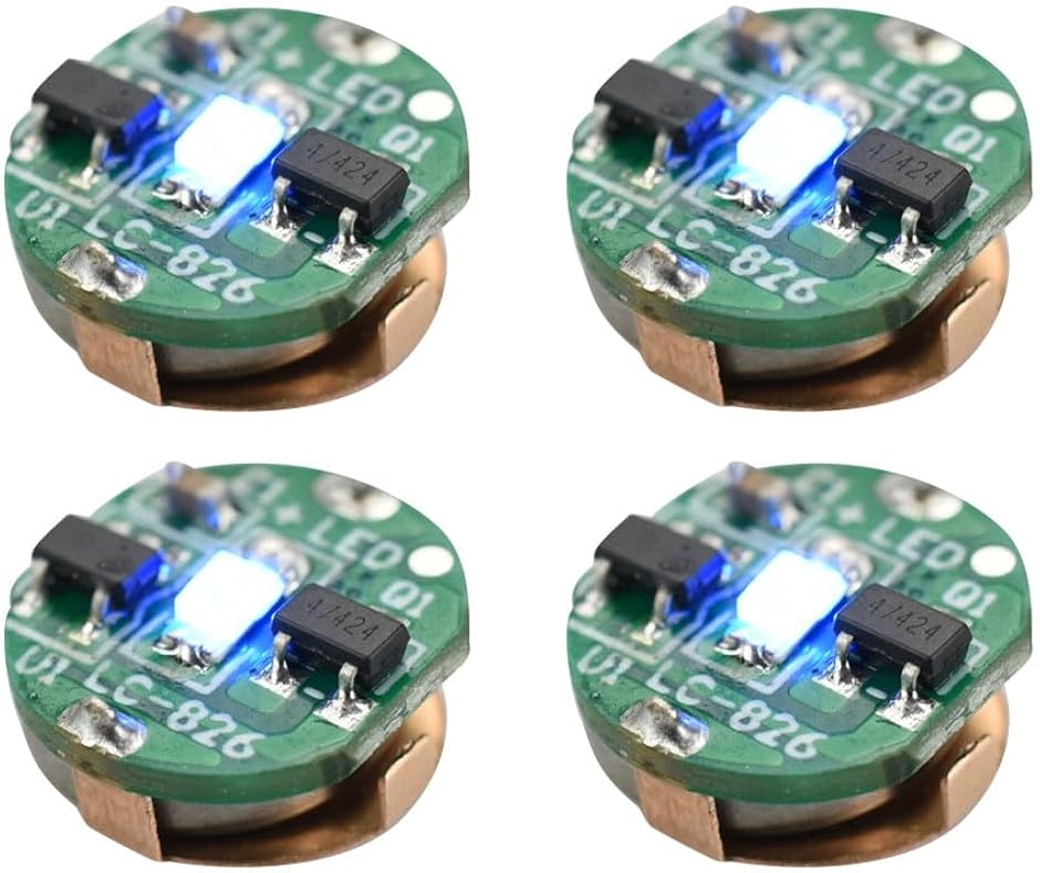 ワイヤレスLEDライト 4個セット 小型 電飾キット マグネットスイッチ式 配線不要 ジオラマ DIY (ブルー)