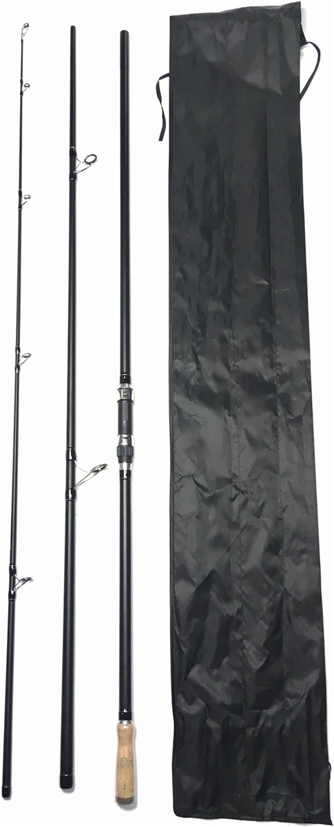4.2m 14ft スピニングロッド 3ピース MH 投げ竿 海釣り公園(ブラック,  4.2m(14ft)スピニングロッド3ピース)