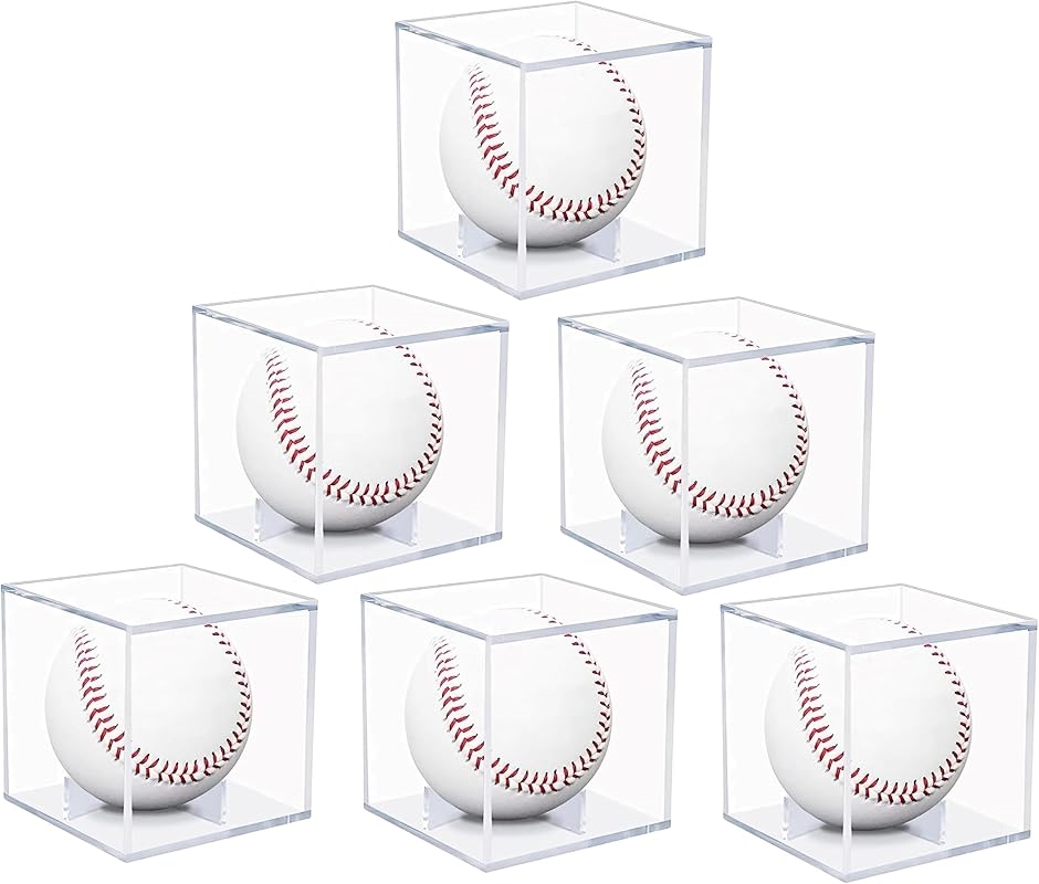 【Yahoo!ランキング1位入賞】野球 サインボールケース アクリル ディスプレイケース ホームランボールケース 6個セット (クリア)