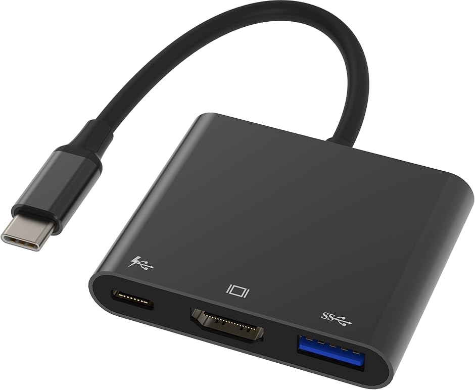 �y�݊��i�z USB Type-C HDMI�A�_�v�^ USB�^�C�vC 4K HDMI�|�[�g+USB 3.0�|�[�g+�^�C�vC UHD MDM(�u���b�N)