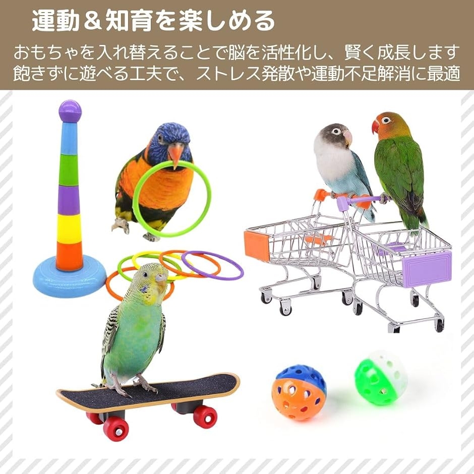 インコおもちゃ　鳥おもちゃ　バードトイ　いろいろ素材 インコ おもちゃ 鳥 バードトイ 知育玩具 遊び道具 オウム スケボー