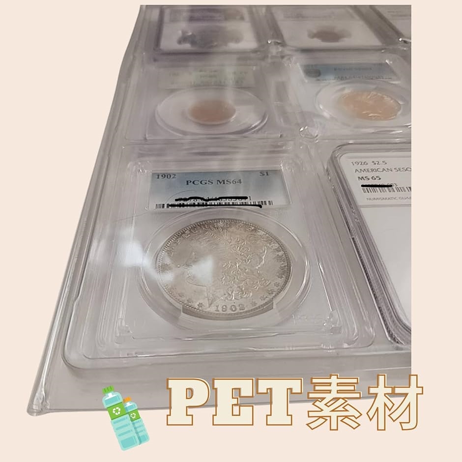 ?ルナシェ コインアルバム用リフィル 収納ポケット シート コレクション用 硬貨 保管ケース(スラブコイン9枚,  3レフィル) | ブランド登録なし | 01