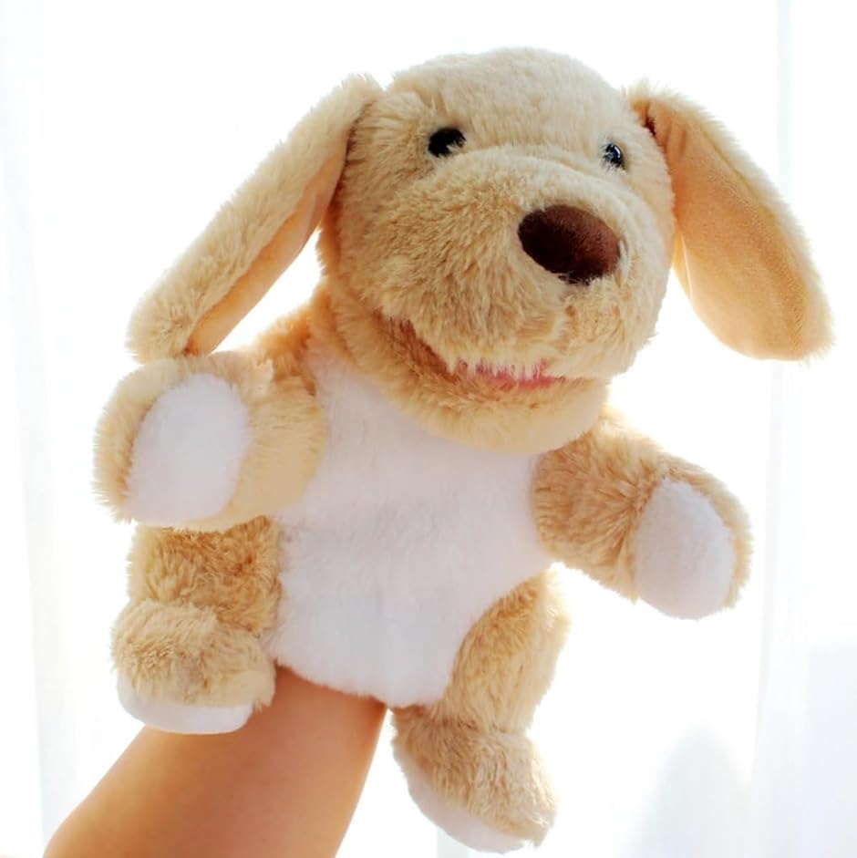 犬の腹話術用パペット パペット人形 ハンドパペット 指人形 腹話術 口が動く(いぬ) : ゼ